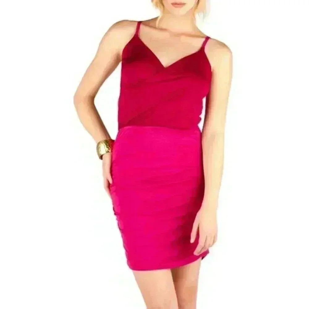 Velvet Ario Pink & Red Tank Dress P NEW - Picture 1 of 6